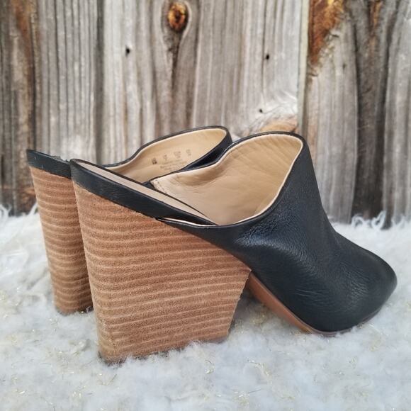 Black Heeled Mule Naturalizer Sloan Size 9 Leather Open Toe Slide Slip On VGUC - Picture 7 of 14